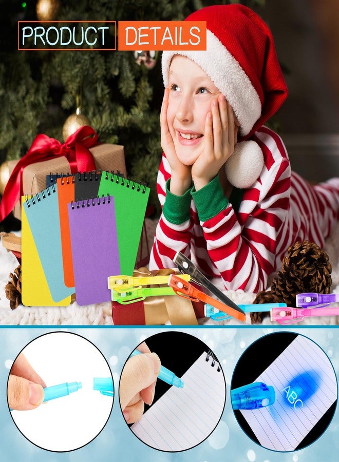 Hoarost 42 Pcs Secret Party Favors Includes 21 Pcs Invisible Ink Pen with UV Light and 21 Pcs Mini Spiral Notebook for Secret Message Themed Party Game Prizes Goodie Bag Fillers - Image 3